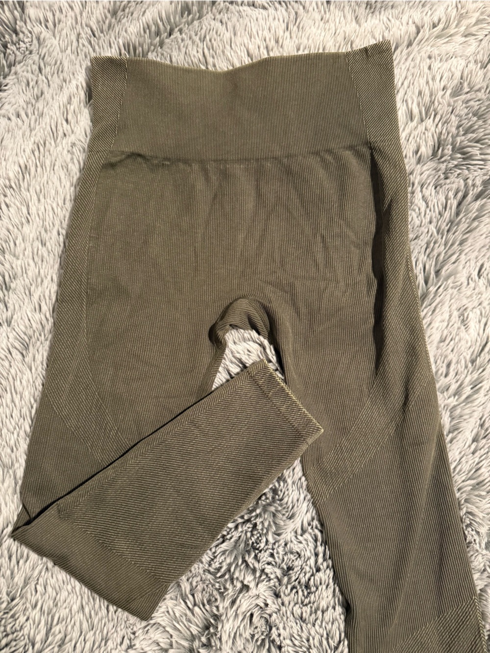 JoyLab Olive Ribbed High-Waist Leggings